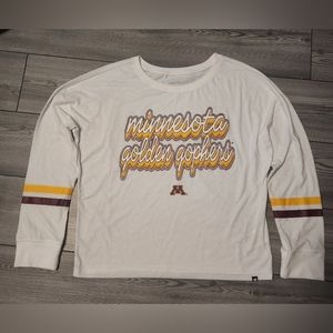 Women's Fanatics Branded White Minnesota Golden Gophers Retro Power Striped Long